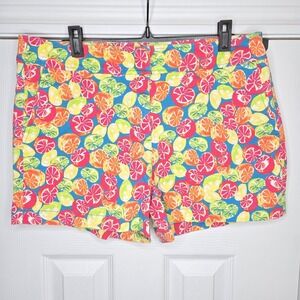 Juniper + Lime Mid-Rise Citrus Fruit Pattern All Over  Cotton Shorts Sz‎ 12